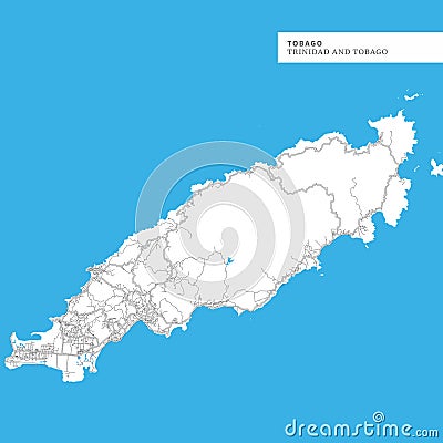 Map of Tobago Island Vector Illustration